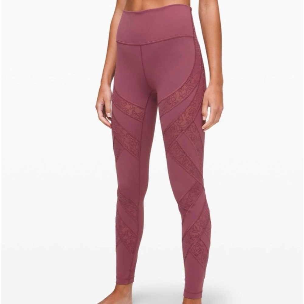 LULULEMON Plumful Wunder Under High-Rise Tight Flocked‎ 28" Luxtreme Mesh Size 6